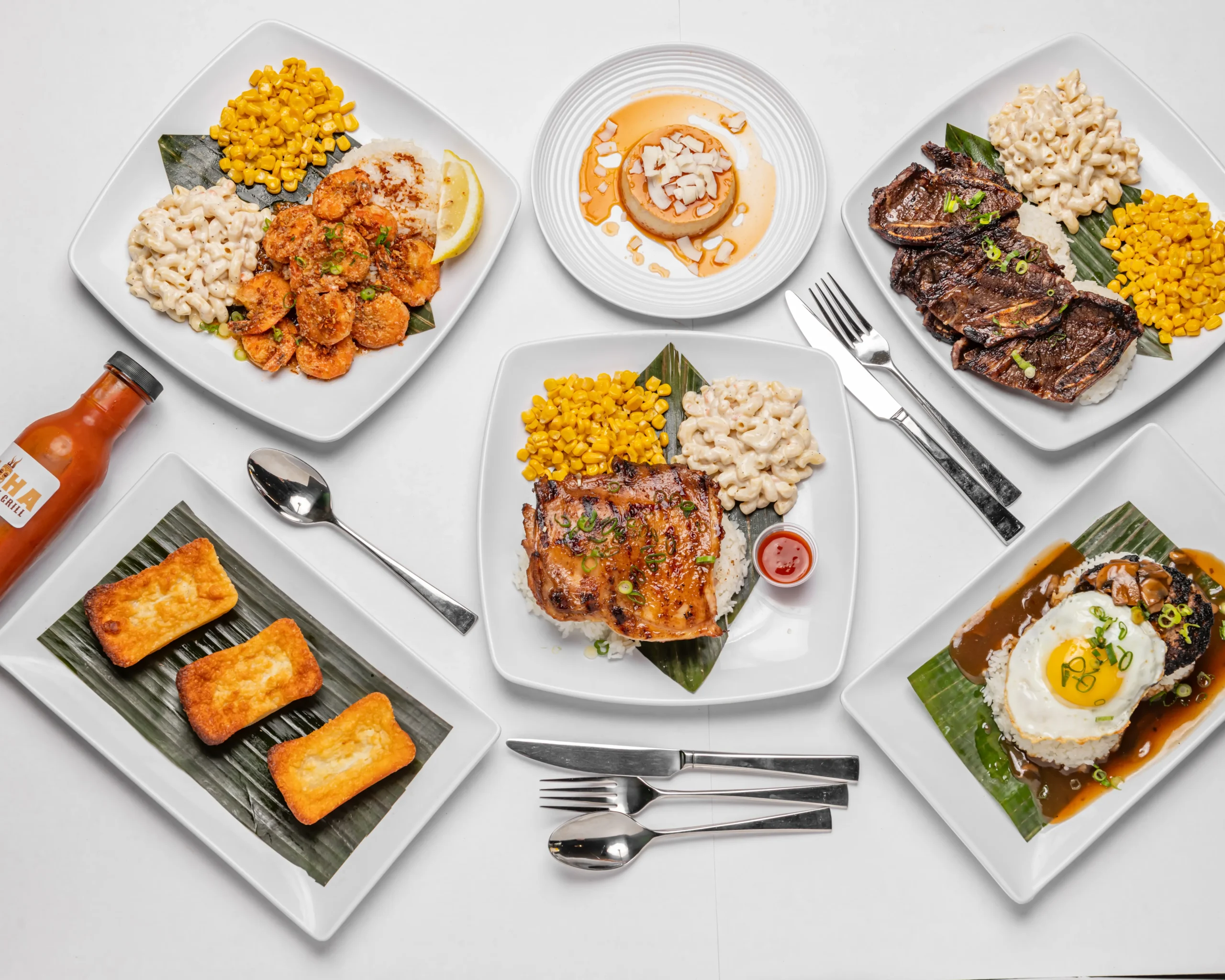 Dishes galore at Aloha Hawaiian Grill.