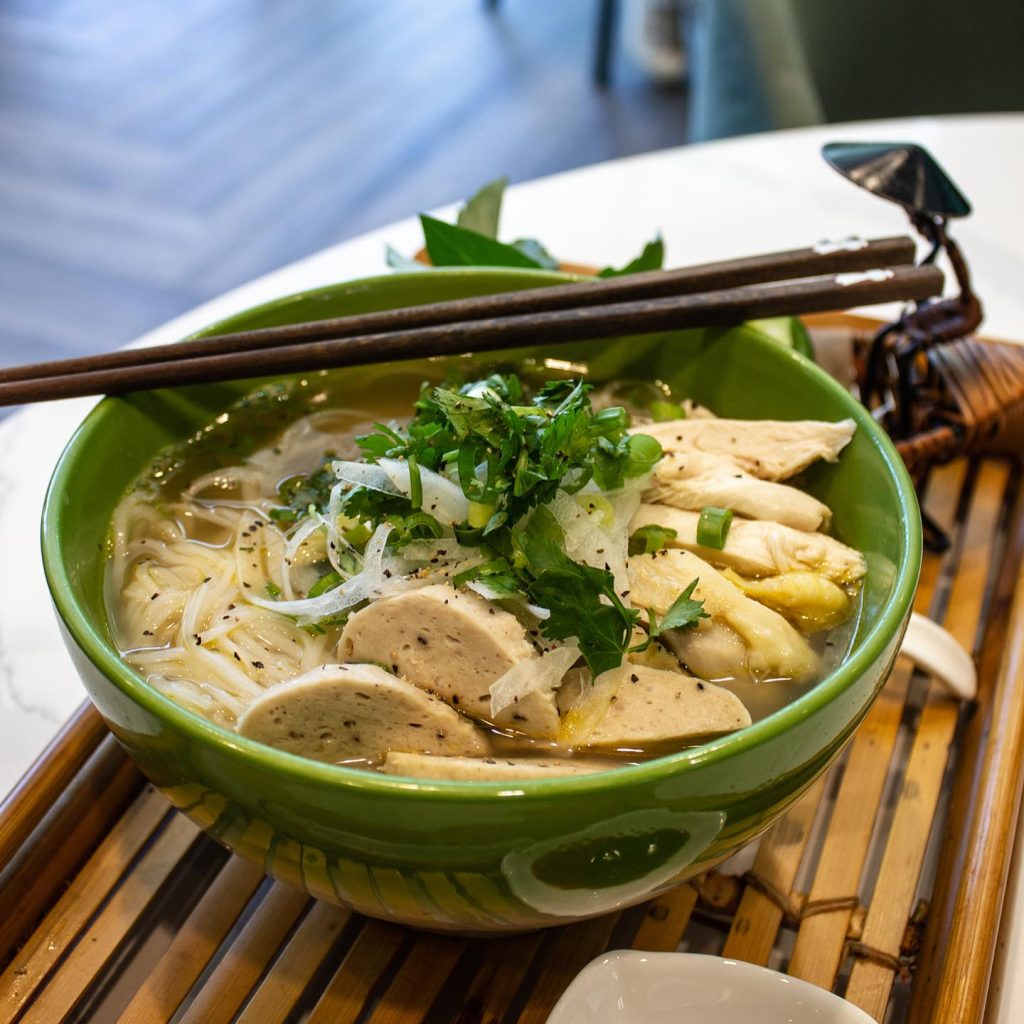 The tasty chicken pho option at Banh Mi Tres Bon. 