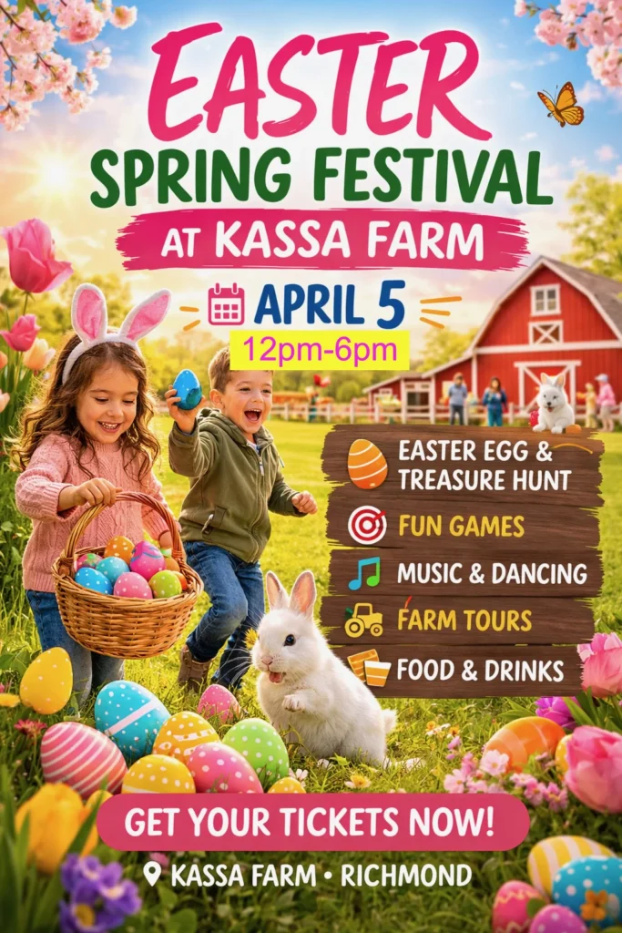 Kassa Farm is a hosting a full afternoon of Easter fun. 