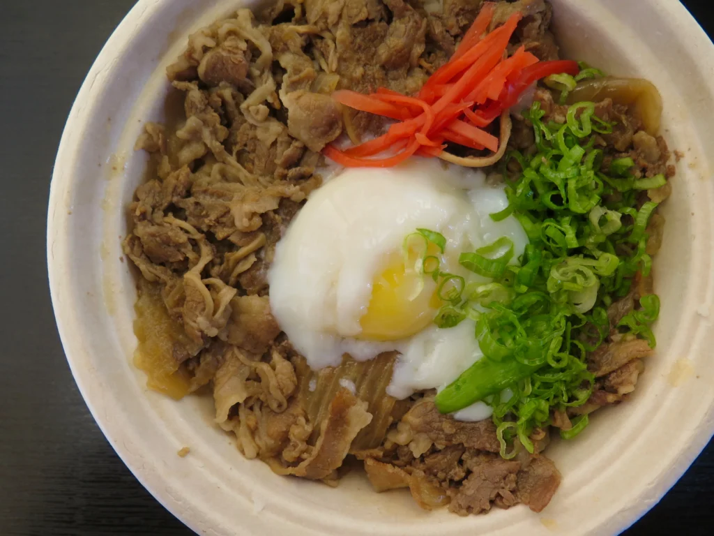 A gyudon rice bowl from Oishinoya at the Oishii Food Hall. 