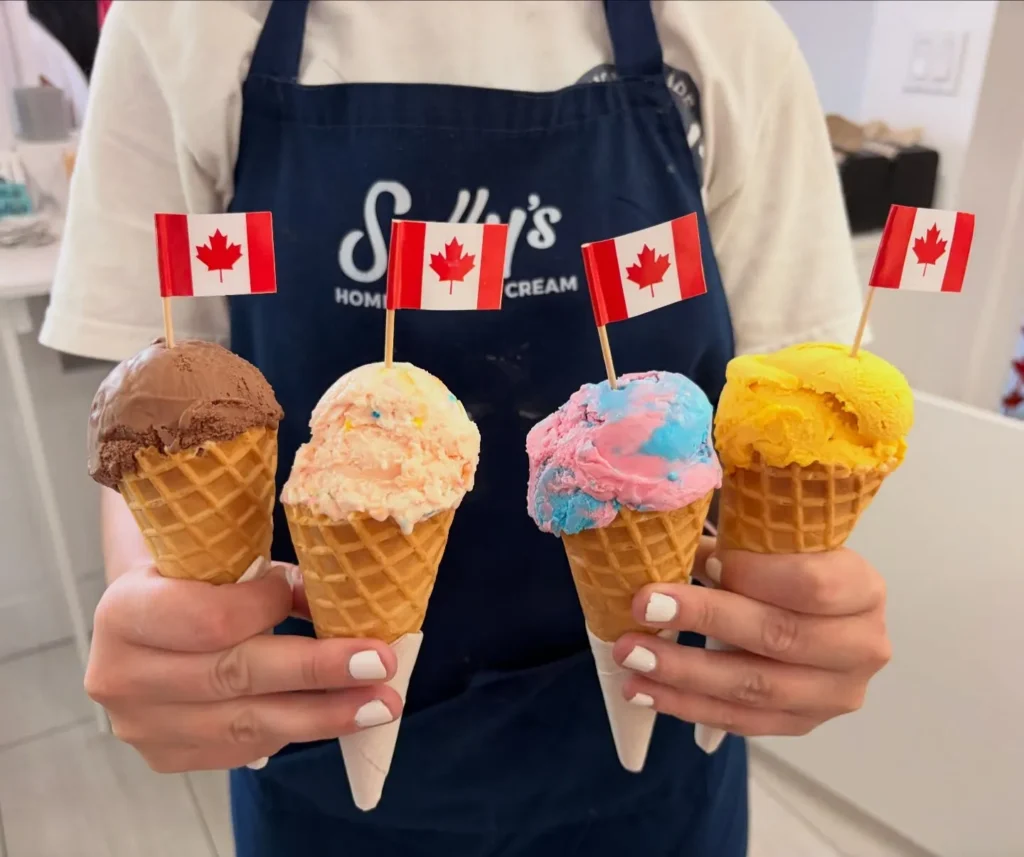 Ice cream and sorbet options abound at Sally’s.