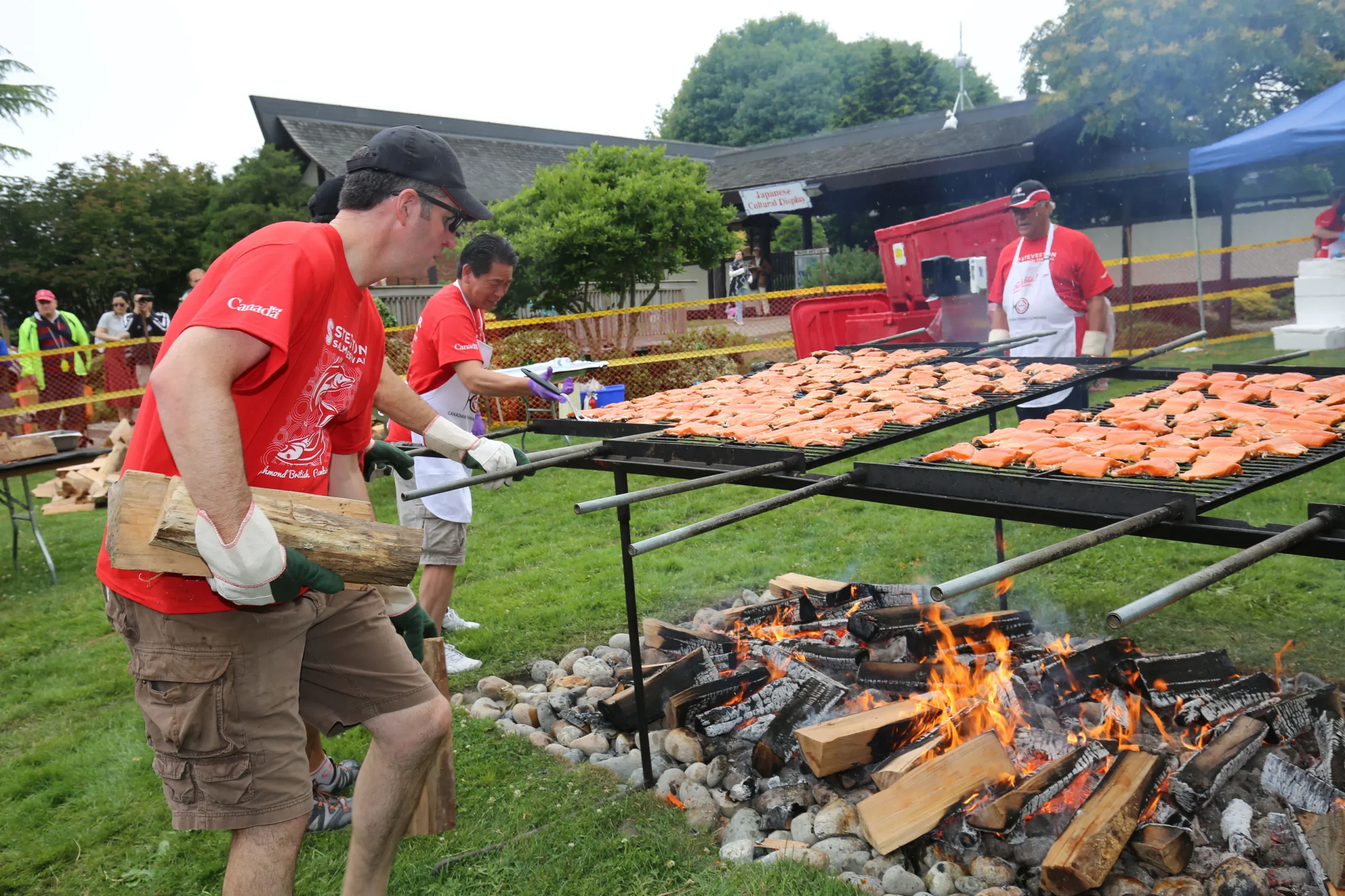 The salmon barbecue is a huge annual tradition at the festival.