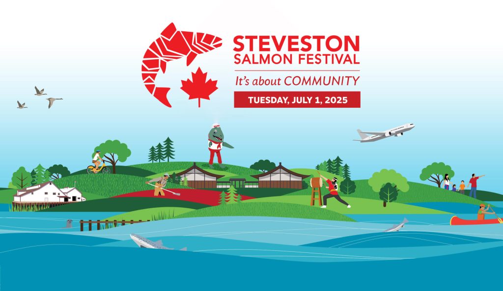 Event poster for the 2025 Steveston Salmon Festival.