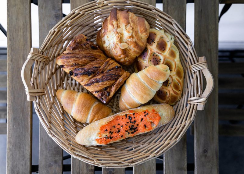 A basket of assorted baked goods from Daily Delicious.