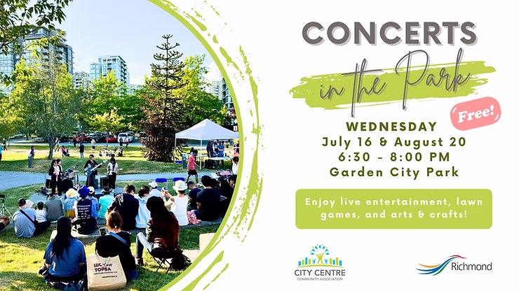 Concerts in the Park event poster for 2025.