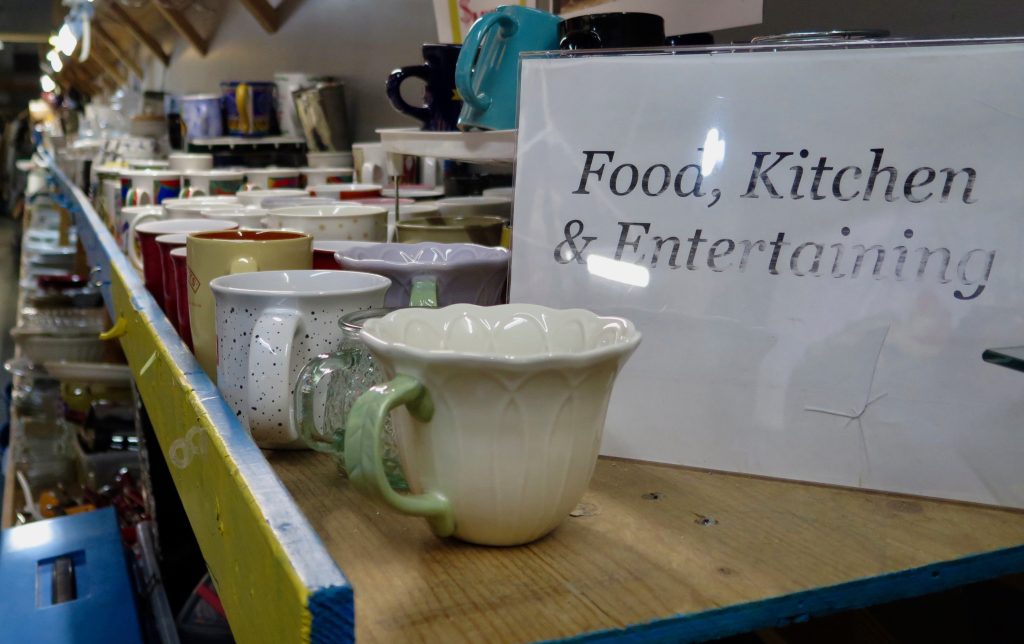 Browse the jam-packed aisles at the BC SPCA Thrift Mart. 