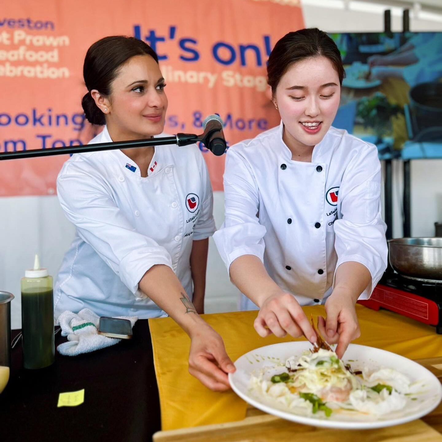 Chef demonstrations on stage.