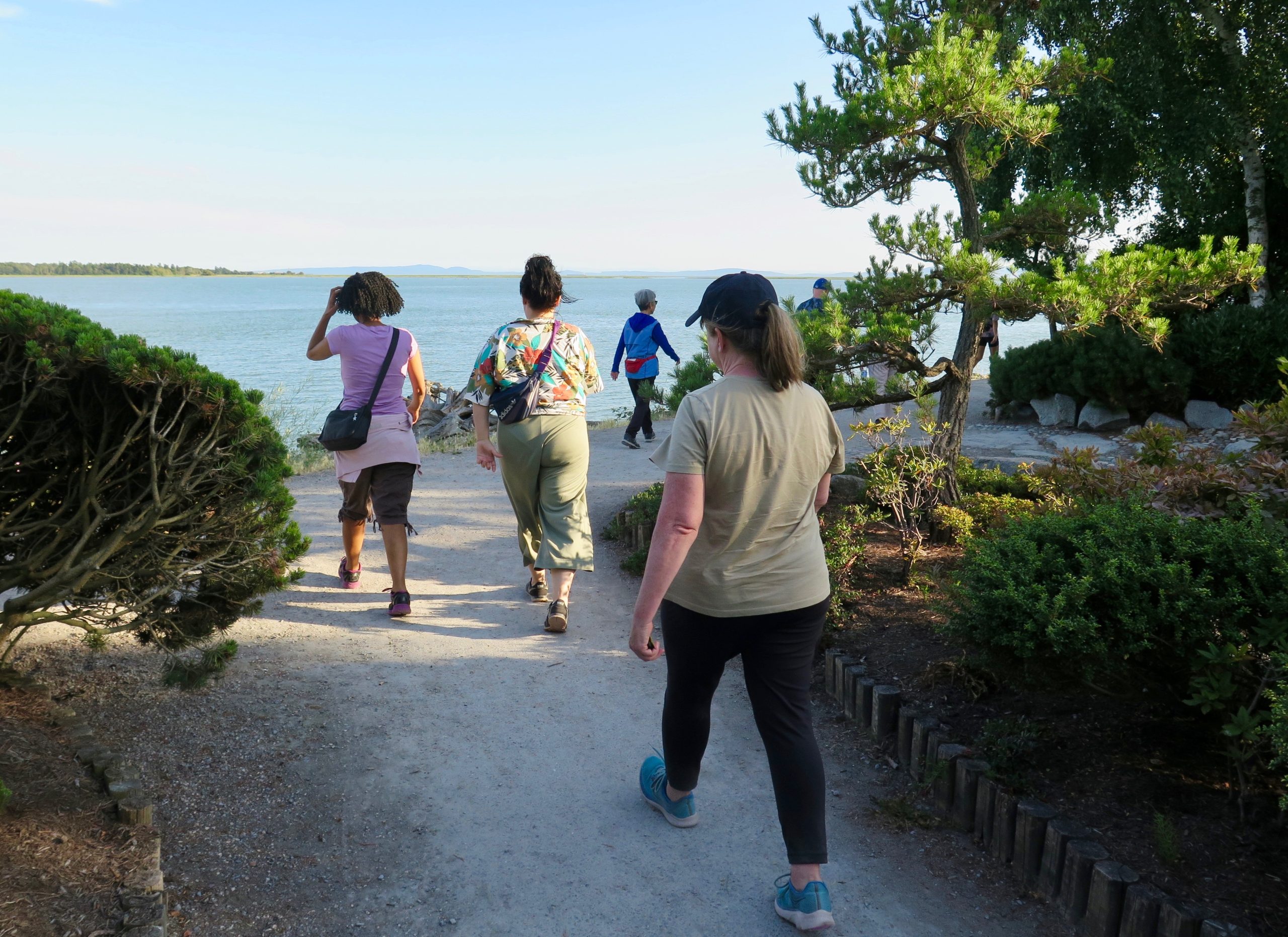 Striding through the Kuno Japanese Garden in Garry Point Park